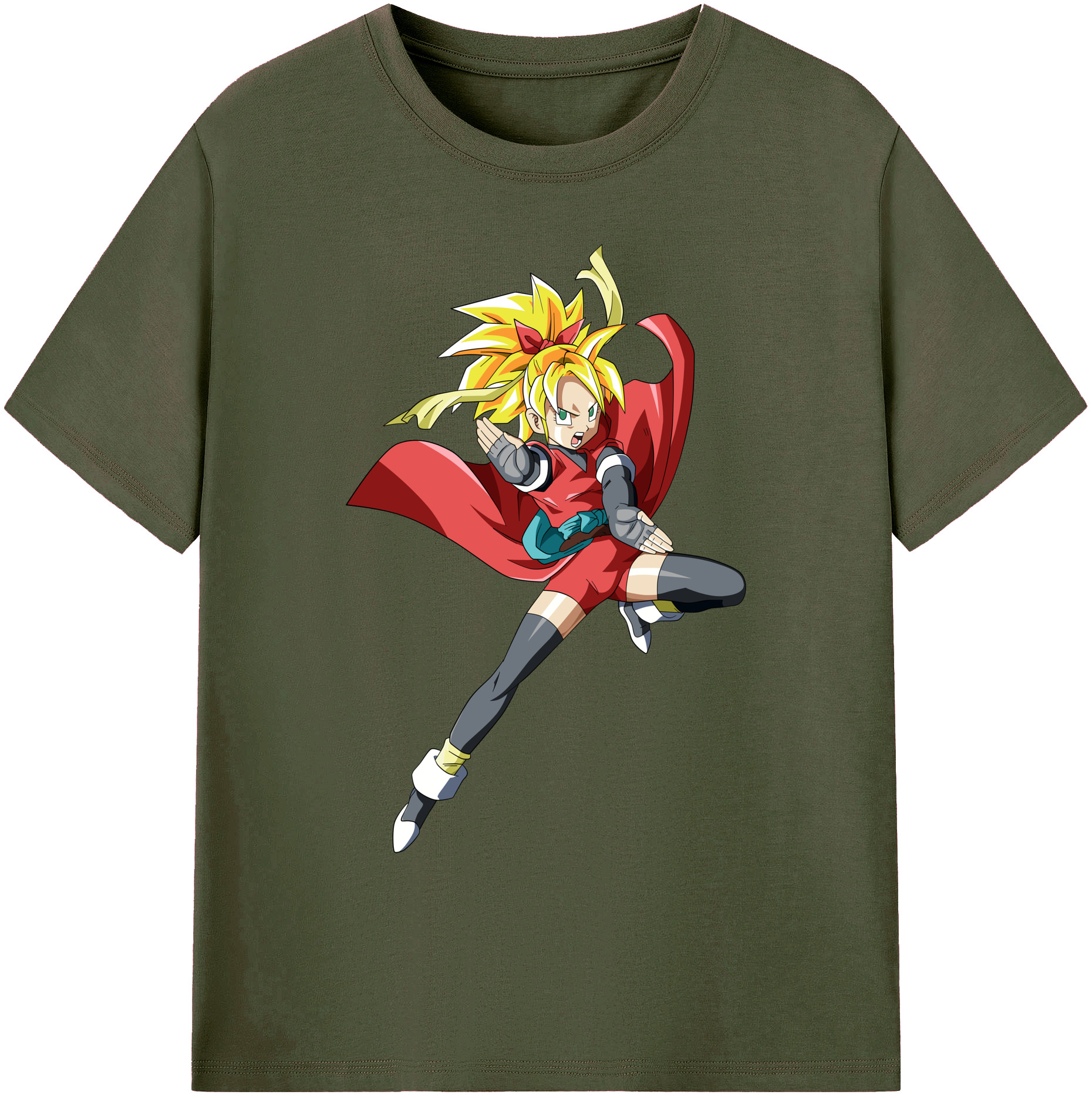 （画像用） ドラゴンボール カリフラ DRAGON BALL Caulifla 綿100％ メンズ半袖Tシャツ｜肌触りやわらか＆通気性